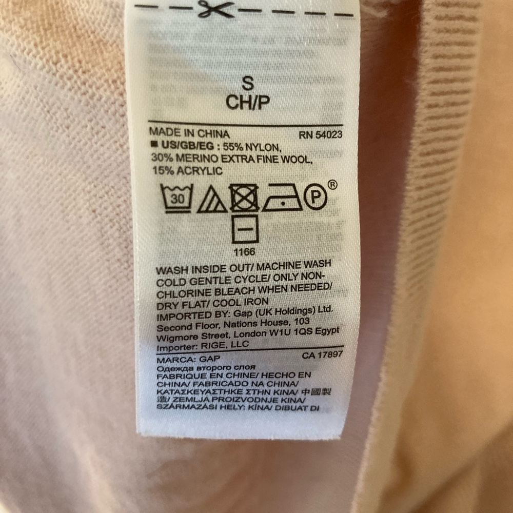 Gap Merino Blend Sweater Pink Ruffled S - Picture 4 of 4